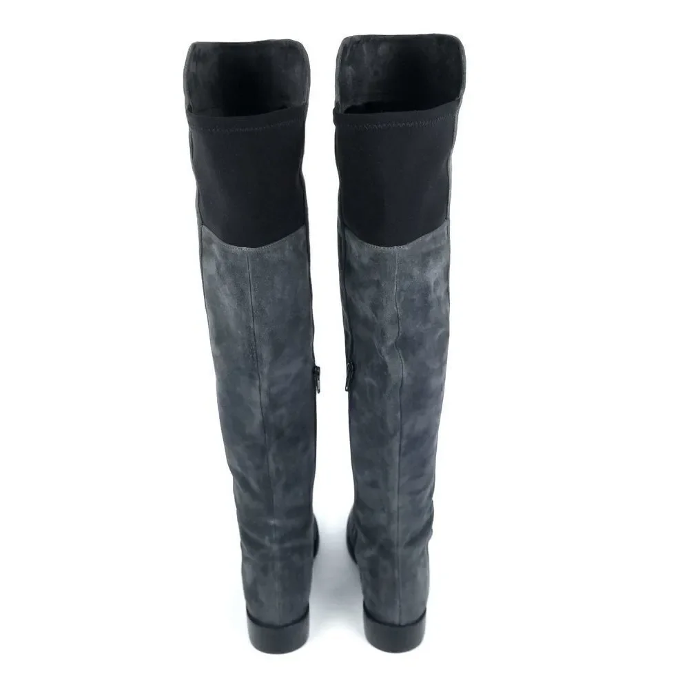 STUART‎ WEITZMAN Slate Gray Suede Leather Tall OTK Over The Knee Boots 6.5